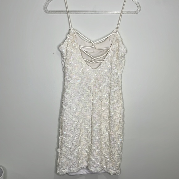Fredericks of Hollywood sexy white sequin mini dress - Picture 4 of 4